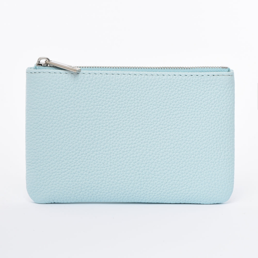DUYP MINI "M" Case - Togo Leather Zipped Pouch Ice Blue SIlver Hardware